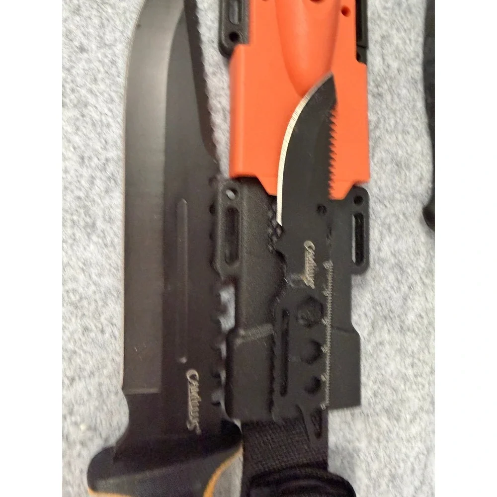 Camillus Survival/Hunting Knife Set with Sheath and Husky Fillet Knife Bundle